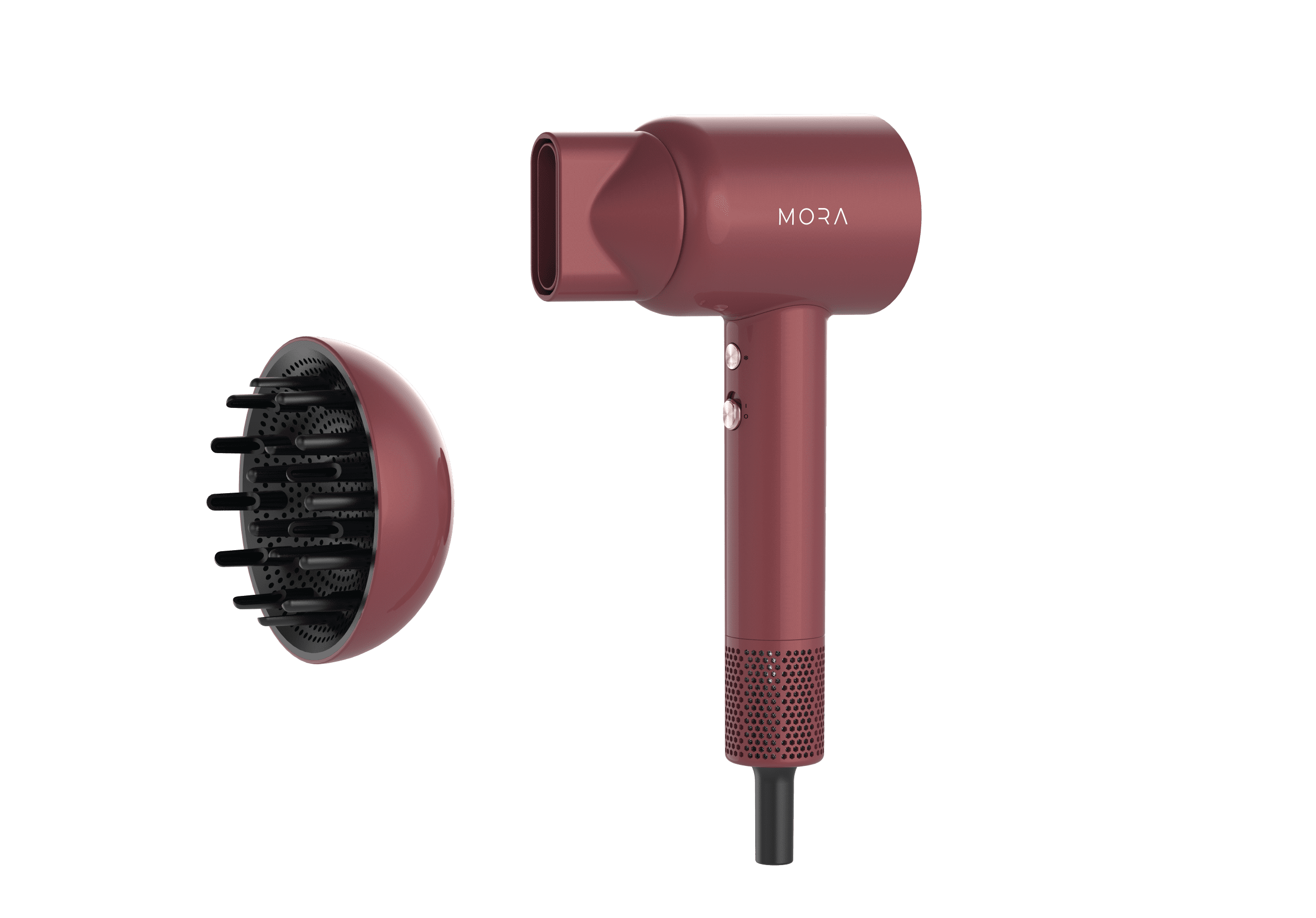 MORA Hair dryer, 4 In 1 Hypersonic Ion Hair Dryer with 4 Attachments- Diffuser, Styling Concentrator, Smoothing Brush, anti flying nozzle. Fast Drying with Zero Heat Damage - Image 2