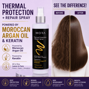 MORA All-in-One Leave-In Care & Heat Protection with Moroccan Argan...