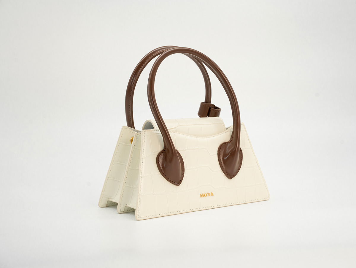 Mini Full Grain Genuine Leather Top-Handle/Shoulder bag- Ivory Elegance by MORA Collection - Image 2