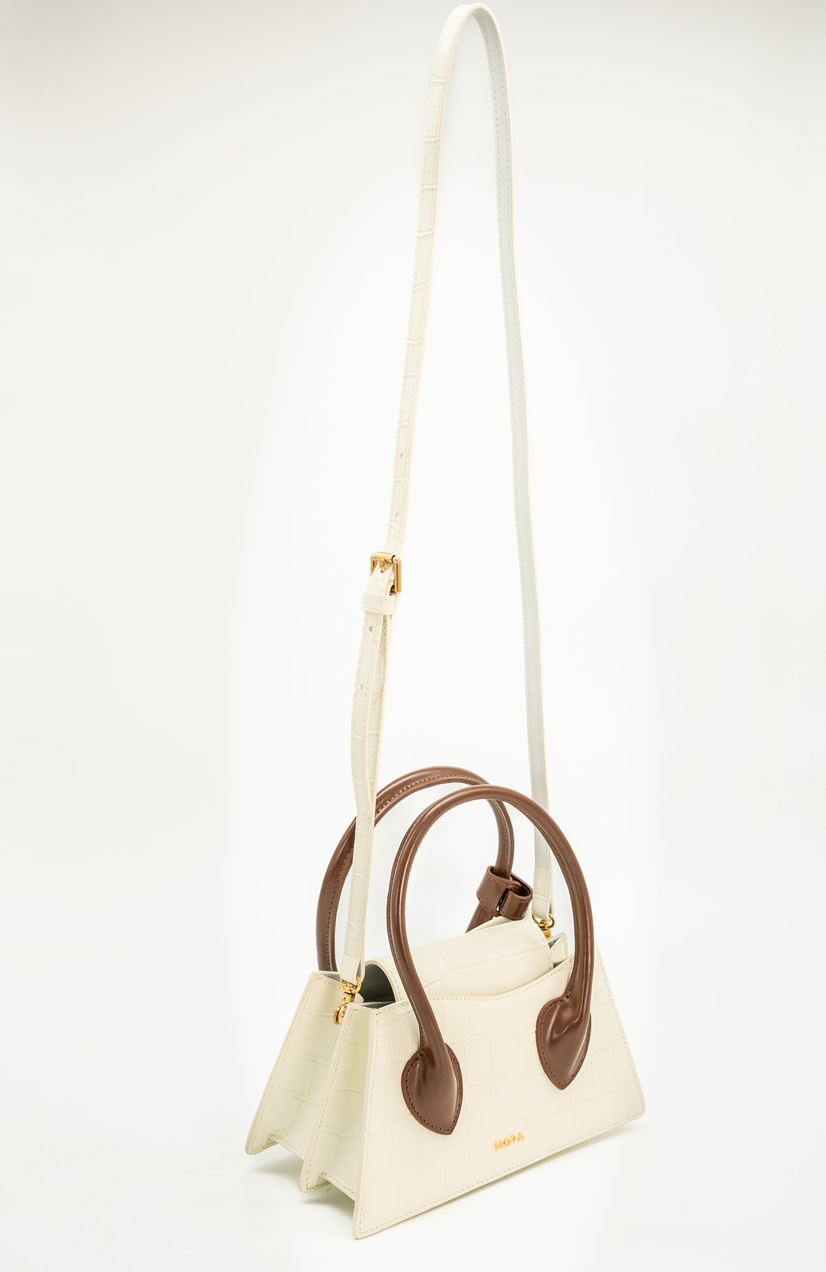 Mini Full Grain Genuine Leather Top-Handle/Shoulder bag- Ivory Elegance by MORA Collection - Image 8