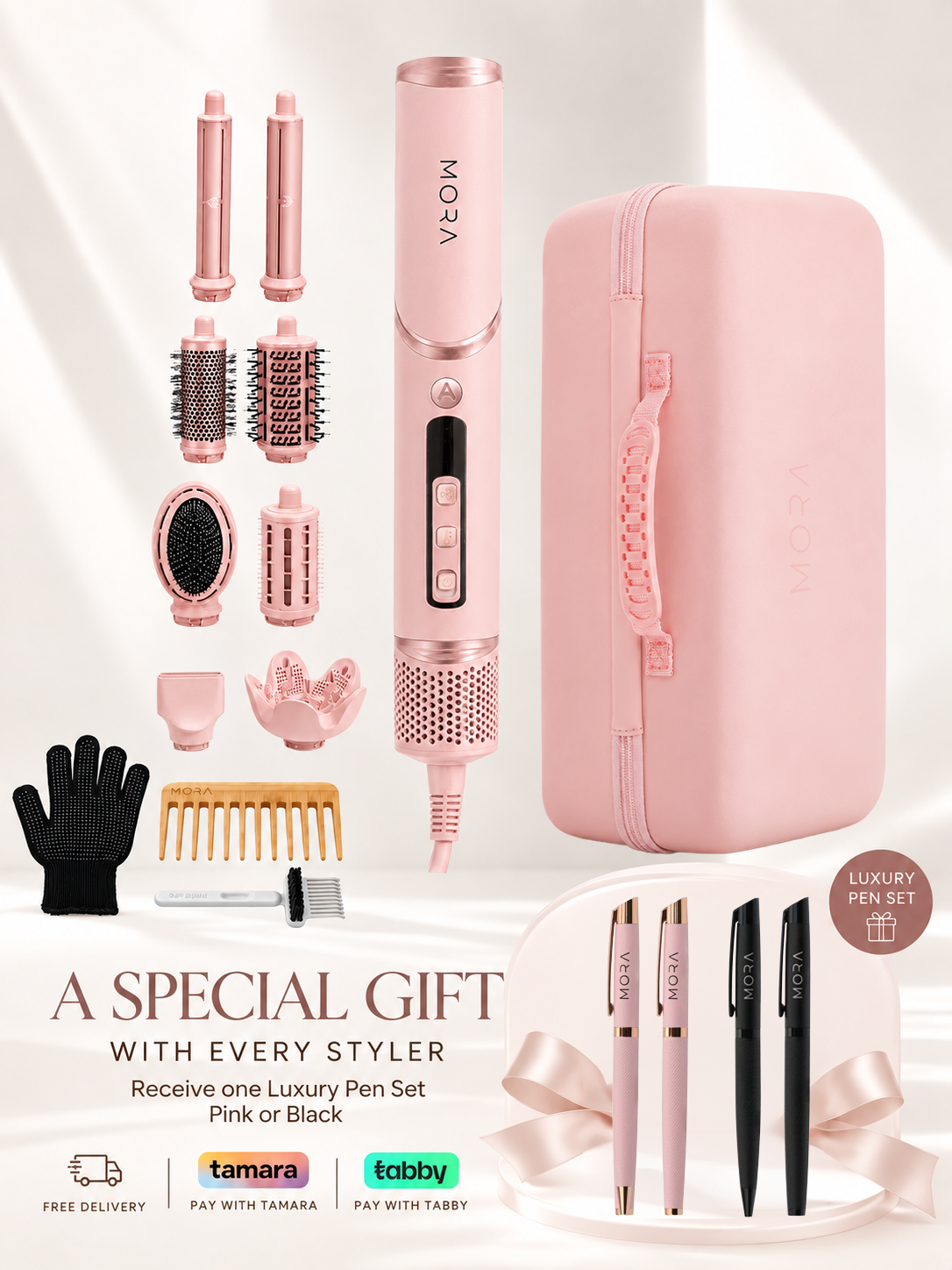 MORA StylerPro 8-in-1 Dreamy baby pink + FREE Luxury MORA Pen Duo - Image 2